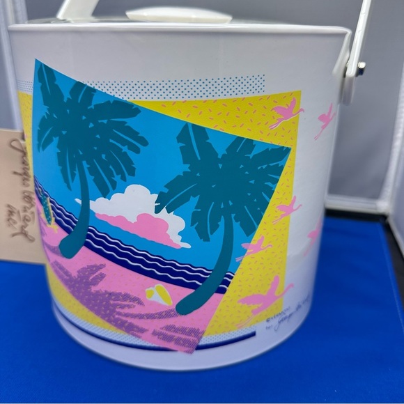 Vintage Georges Briard Retro 80s Beach Ice Bucket - Picture 4 of 10